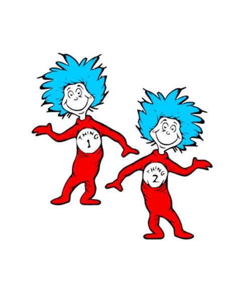 Svg Studio Dr Seuss Thing 1 And 2 Detached Scalable Vector