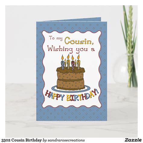3302 Cousin Birthday Card Cousin Birthday Birthday