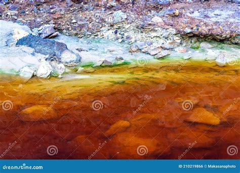 Rio Tinto Red And Orange Coloured River Near Nerva In Spain Stock Image