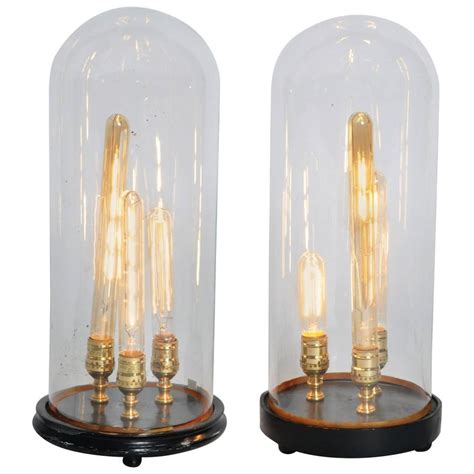 Glass Dome Lights With Wooden Base For Sale At 1stdibs