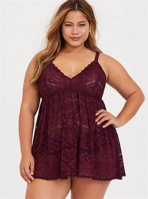 Merlot Lace Babydoll With Images Plus Size Outfits