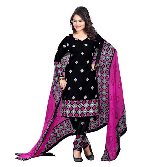 Women Latest Fancy Designer Salwar Suit Black Art Crepe Unstitched