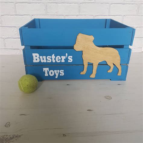 Any Breed Personalised Dog Toy Crate Various Colour Choices Dog Toy