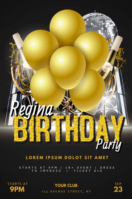 Adult Birthday Party Flyer Template Postermywall