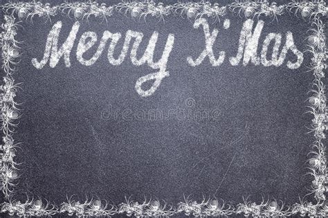 Merry Christmas On The Chalk Board Stock Photo Image Of Text Board