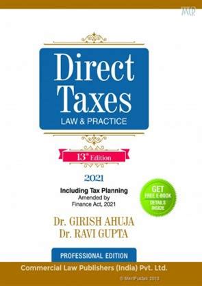 Direct Taxes Law And Practice Th Edition Direct Tax Books Commercial Law Publishers