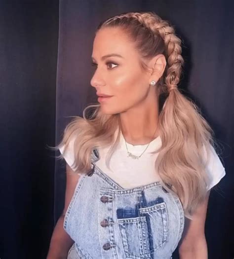 Dorit Kemsley With Two Tight Blonde Braids That Flow Into Pony Tails
