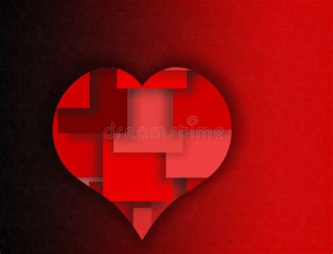 Coração Mergulhado Vermelho Símbolos Do Amor E Do Romance Ilustração