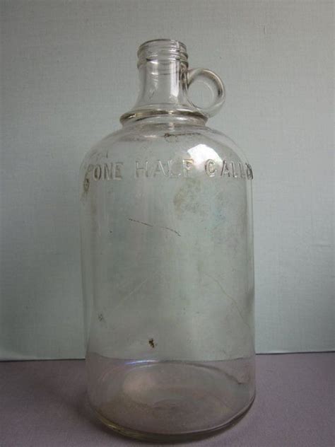 Vintage Clear Glass Half Gallon Jug With Loop Handle Etsy Clear
