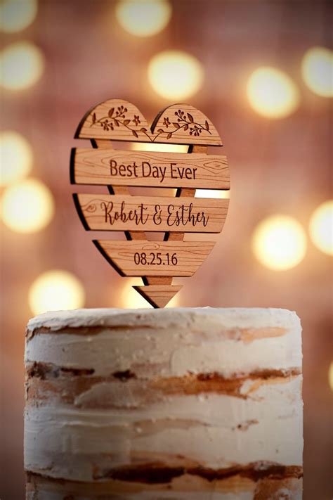 Personalized Wedding Cake Topper Rustic By Weddingtreeguestbook