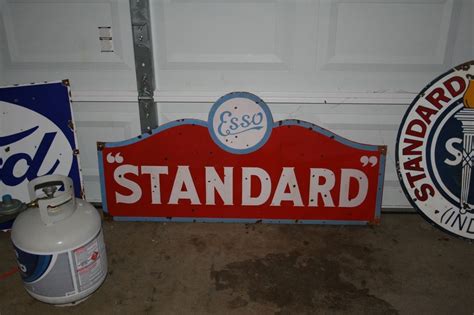 Esso Standard Red And Blue Die Cut Porcelain Sign Porcelain Signscom