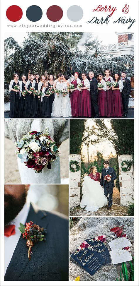 7 Pretty Winter Wedding Color Ideas with Christmas Festive Spirits