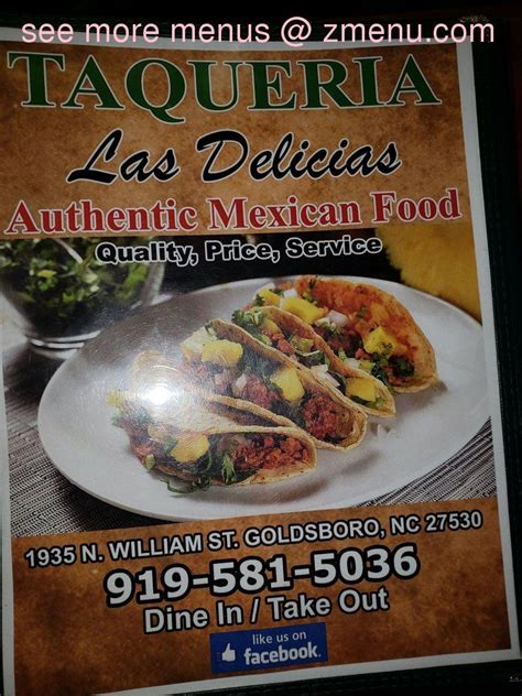 Menu At Taqueria Las Delicias Restaurant Goldsboro