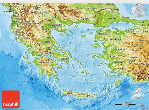 Physical 3d Map Of Greece