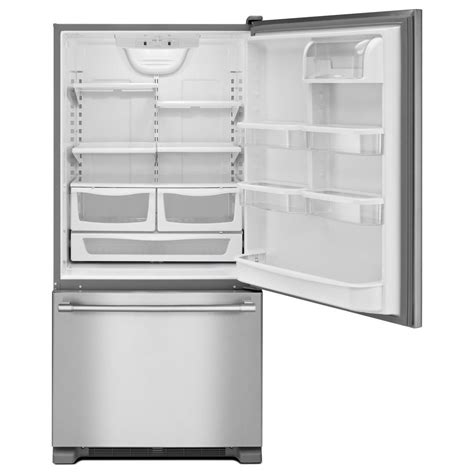 maytag 33 inch wide bottom mount refrigerator 22 cu ft sheely s furniture and appliance