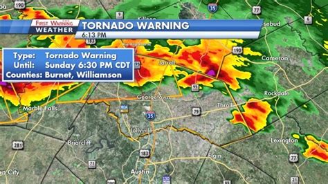 A Severe Thunderstorm Warning Has Been Issued For Burnet County Hail