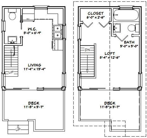 12x16 Tiny House 12X16H2 364 Sq Ft Excellent Floor Plans