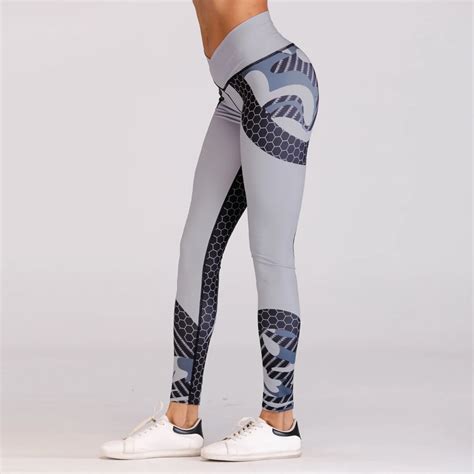 Hot Sales Mesh Pattern Print Leggings Women Fitness Leggings Elastic Sporting Workout Leggins