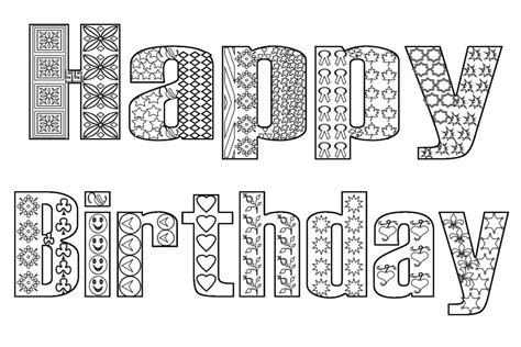Happy Birthday Coloring Pages For Adults Toddlers