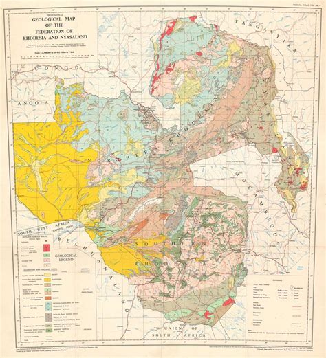 Provisional Geological Map Of The Federation Of Rhodesia And Nyasaland