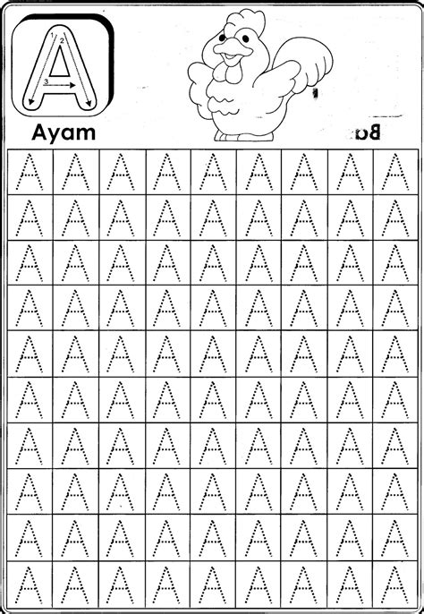 Lembaran Kerja Abc Prasekolah Latihan Menulis Huruf Besar Dan Huruf