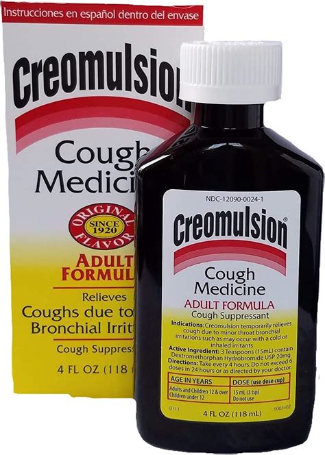 Creomulsion Adult Cough Medicine 4 Ounce Health And Household