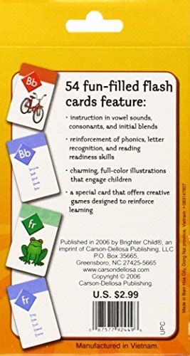 Carson Dellosa Phonics Flash Cards For Kids Ages 4 8 Sound Recognition