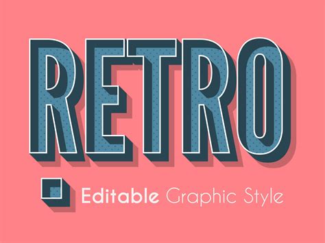Editable 3D Retro Graphic Style - Krafti Lab