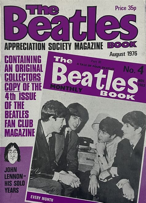 Fan Club Magazine Beatles Monthly August 1976 Beatle Memories