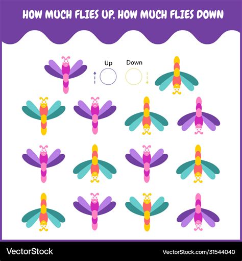 Game For Kids How Much Dragonflies Fly Up Vector Image