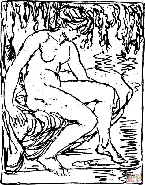 Vintage Nude Woman Art Coloring Page Free Printable Coloring Pages