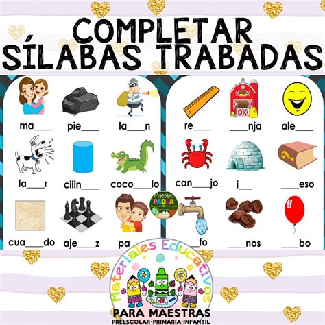 Silabas Trabadas Para Imprimir