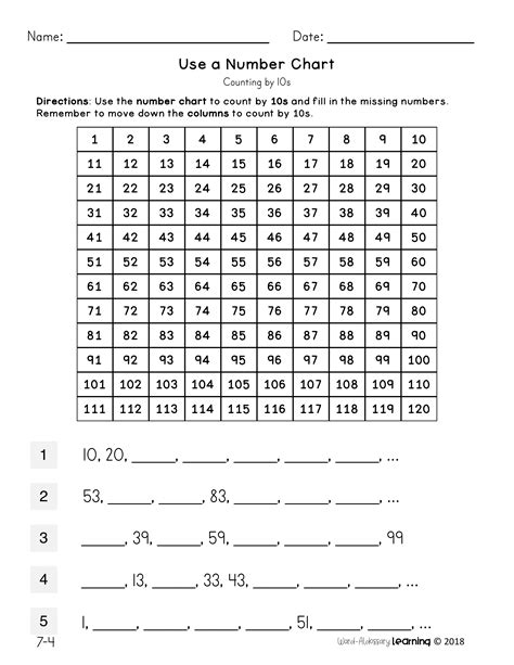 Counting To 120 Worksheet