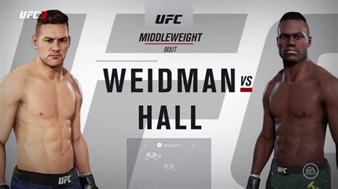 Former ufc champion chris weidman's right leg breaks in half after he throws first leg kick of ufc 261 bout against uriah hall, who wishes opponent a quick return to the octagon and his family well. EA SPORTS UFC 3 Chris Weidman vs. Uriah Hall - YouTube