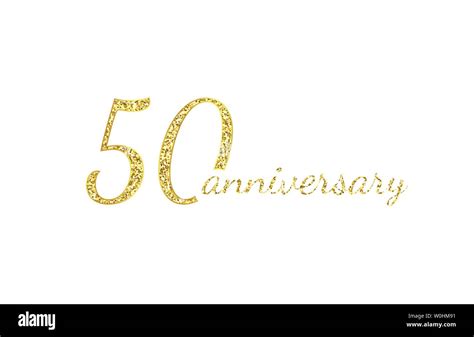 50 Anniversary Logo Concept 50th Years Birthday Icon Isolated Golden