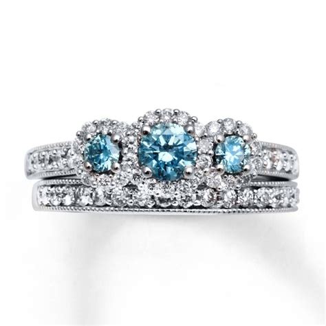 15 Collection Of Blue Diamond Wedding Ring Sets