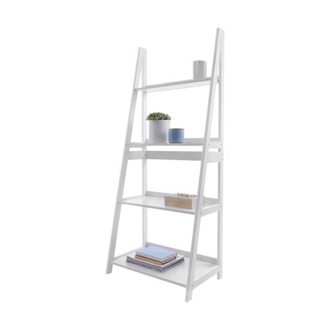 4 Tier Ladder Shelf White Shelves Ladder Shelf Ladder Bookshelf