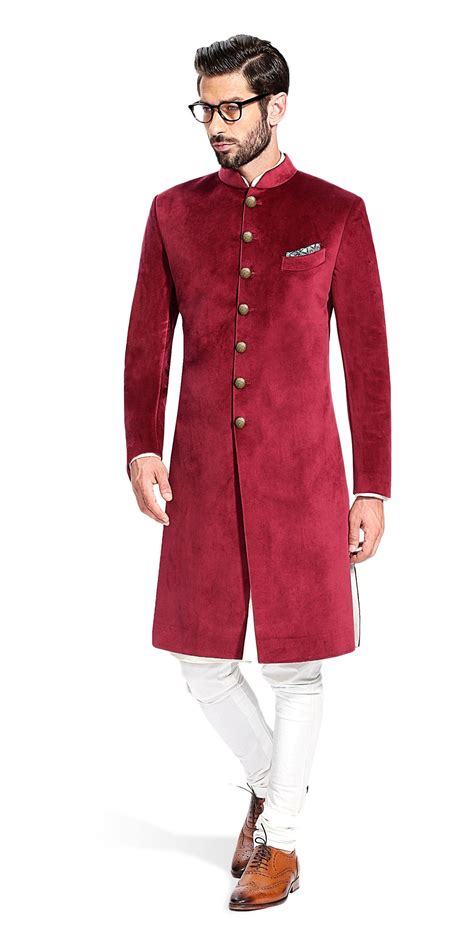Indian Wedding Pink Bandhgala Jacket Pure Velvet Sherwani For Etsy