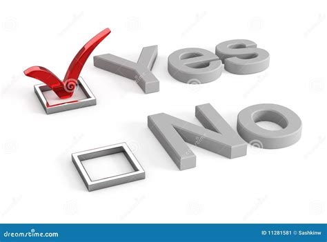 Yes And No Check Boxes With Check Mark In The Yes Stock Illustration