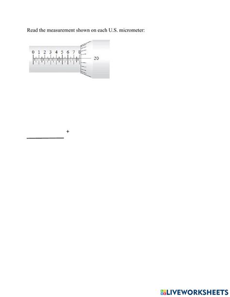 Micrometer Caliper In Worksheet
