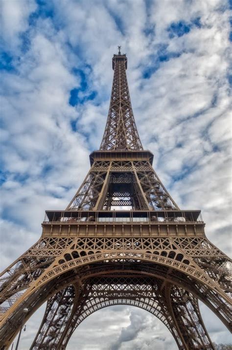 Wide Shot Of Eiffel Tower Paris France Stock Photo Image Of