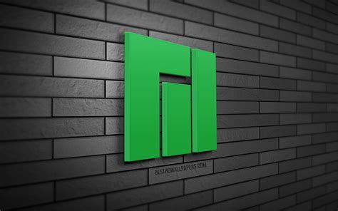 Télécharger Fonds Décran Logo Manjaro 3d 4k Brickwall Gris Créatif