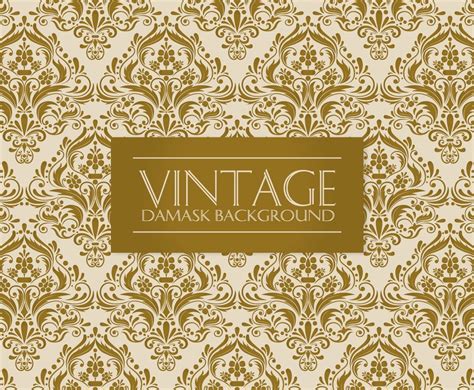 Beautiful Vintage Damask Background Vector Art And Graphics