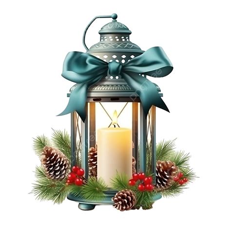 Christmas Lantern With Bow And Pine Branches Christmas Bow Holiday