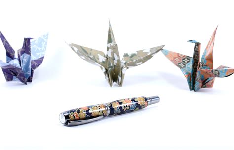 Handcrafted Origami Pen Made From Hand Printed Origami Paper Pen