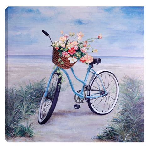 Beach Scene Painting Wall Art Painting Painting Prints Bicycle