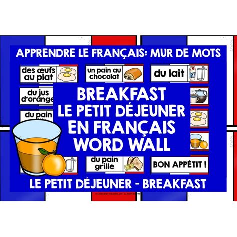 Fsl Fle French Breakfast Word Wall