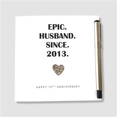 10th Wedding Anniversary Card Tin Anniversary Epic Wife Etsy Uk