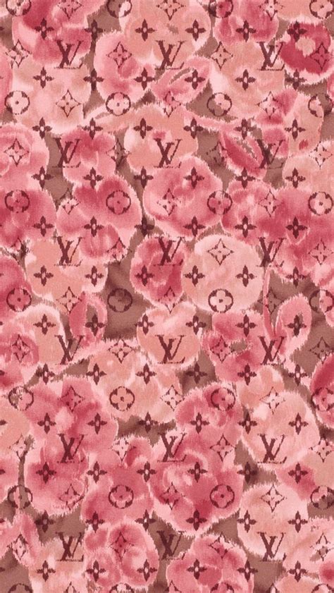 Pink red watercolour floral LV Vuitton iphone wallpaper phone