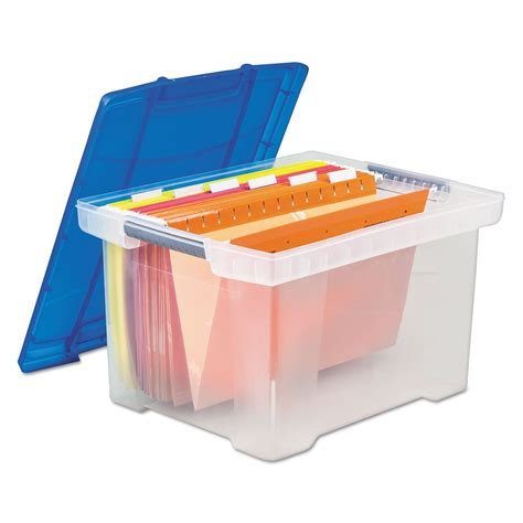 Plastic File Tote Storage Box By Storex Stx61508u01c